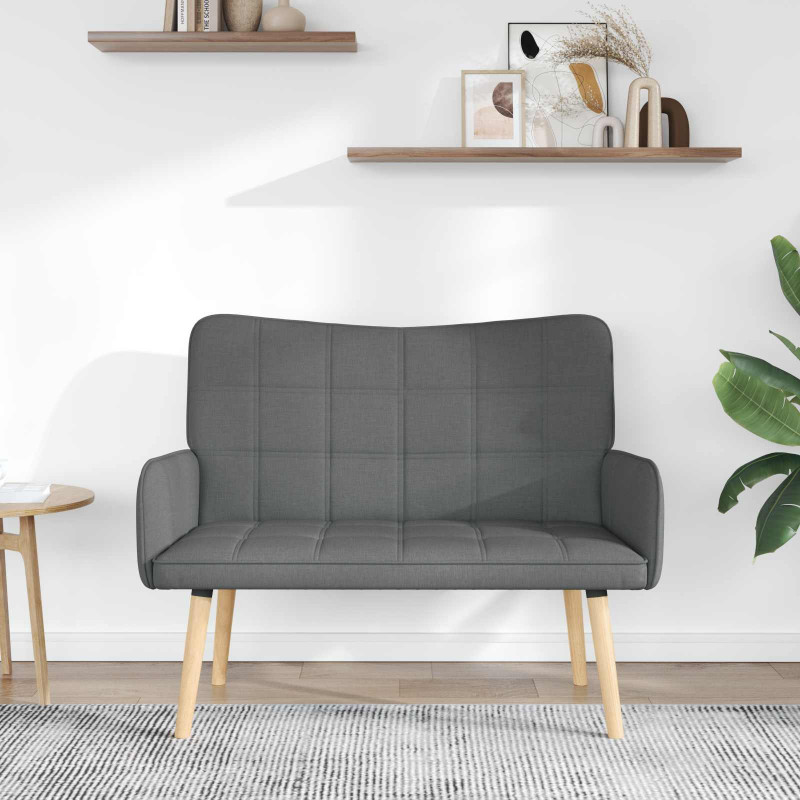 Sofa dwuosobowa Ciemnoszary 115 x 61 x 87 cm tkanina