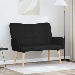 Sofa dwuosobowa Czarny 115 x 61 x 87 cm tkanina