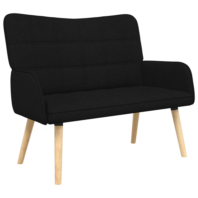 Sofa dwuosobowa Czarny 115 x 61 x 87 cm tkanina