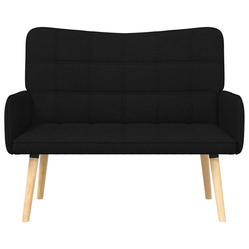 Sofa dwuosobowa Czarny 115 x 61 x 87 cm tkanina