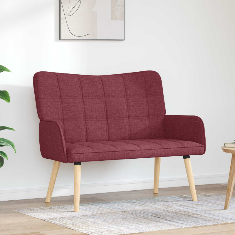 Sofa dwuosobowa czerwone wino 115 x 61 x 87 cm tkanina