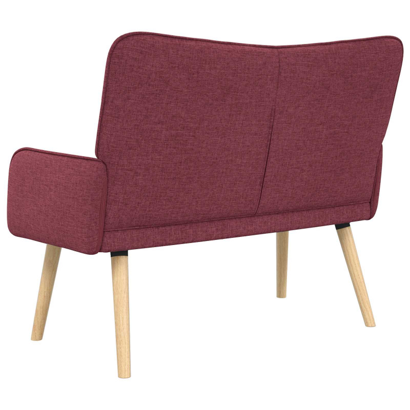 Sofa dwuosobowa czerwone wino 115 x 61 x 87 cm tkanina