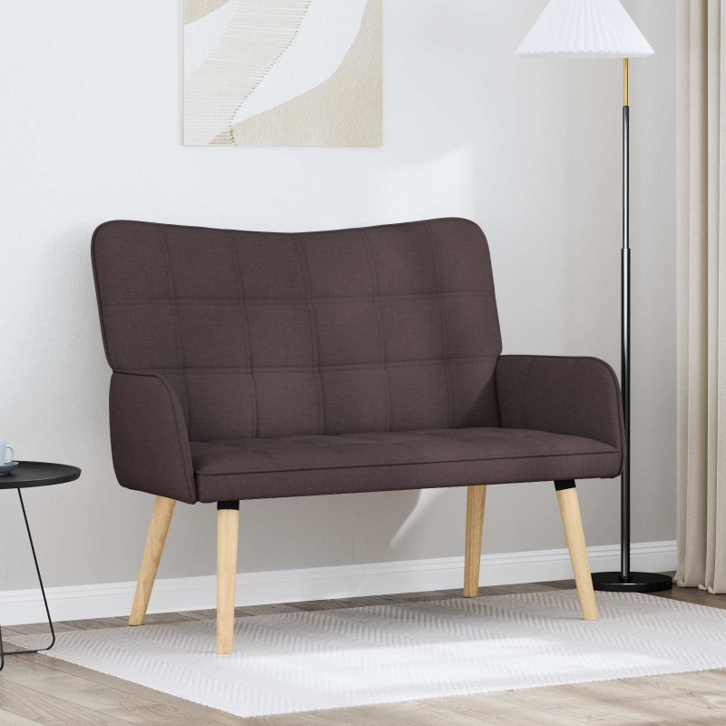 Sofa dwuosobowa Ciemny brąz 115 x 61 x 87 cm tkanina