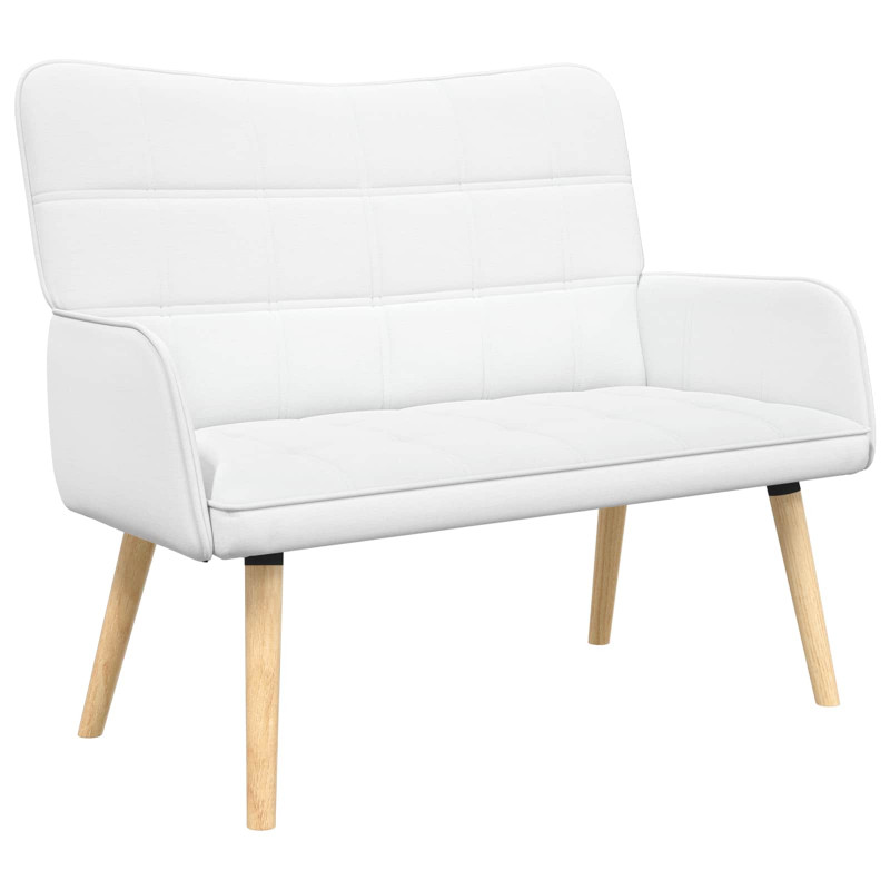 Sofa dwuosobowa Biały 115 x 61 x 87 cm tkanina