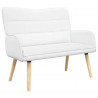 Sofa dwuosobowa Biały 115 x 61 x 87 cm tkanina