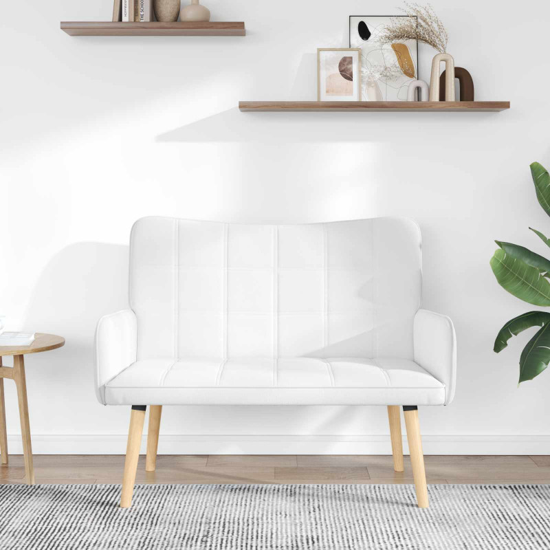 Sofa dwuosobowa Biały 115 x 61 x 87 cm tkanina
