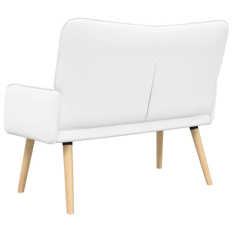 Sofa dwuosobowa Biały 115 x 61 x 87 cm tkanina