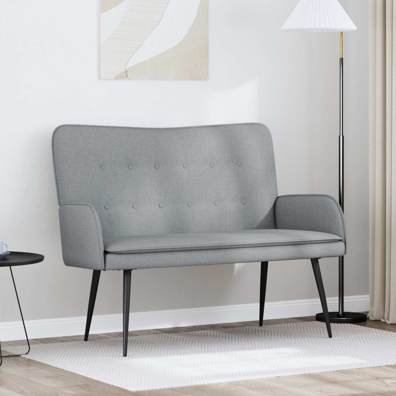 Sofa dwuosobowa Jasnoszary 115 x 61 x 87 cm tkanina