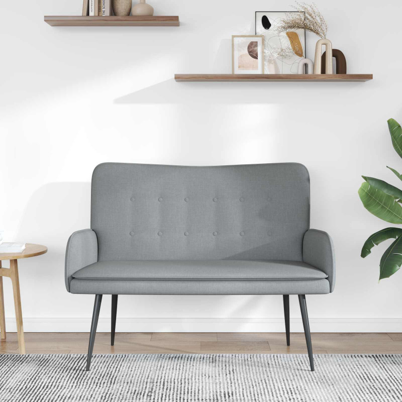 Sofa dwuosobowa Jasnoszary 115 x 61 x 87 cm tkanina