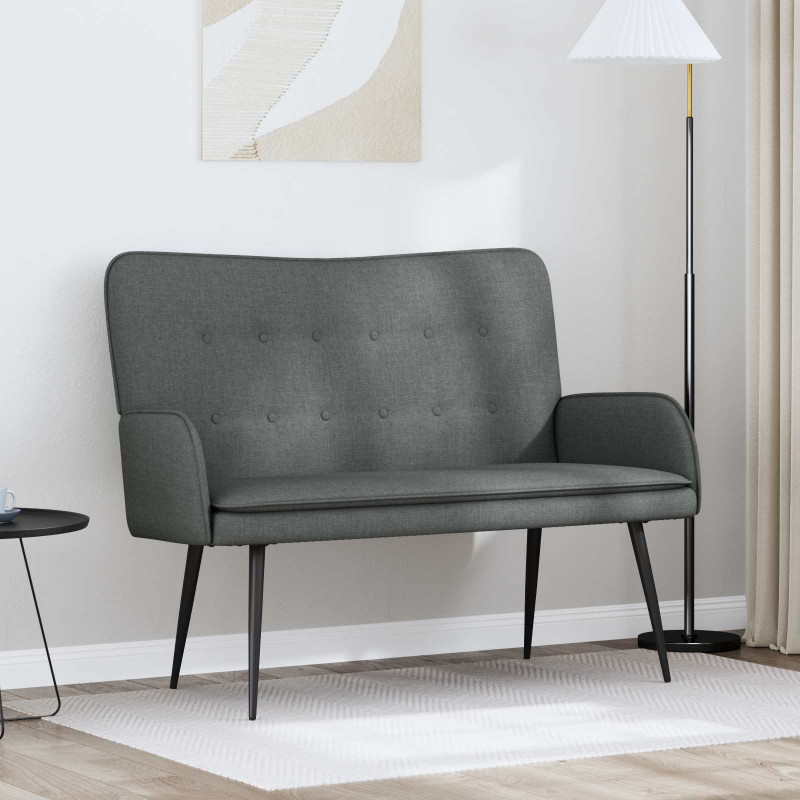 Sofa dwuosobowa Ciemnoszary 115 x 61 x 87 cm tkanina