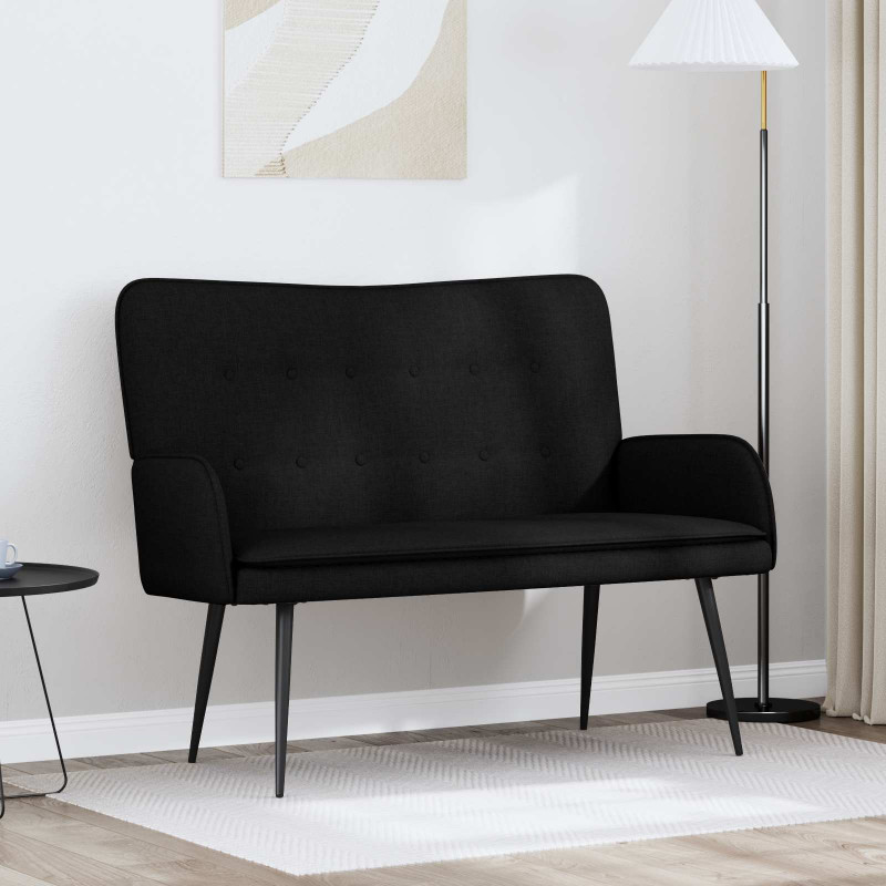 Sofa dwuosobowa Czarny 115 x 61 x 87 cm tkanina
