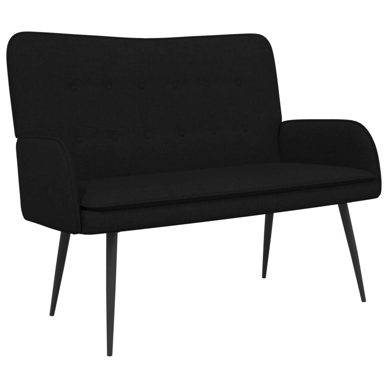 Sofa dwuosobowa Czarny 115 x 61 x 87 cm tkanina