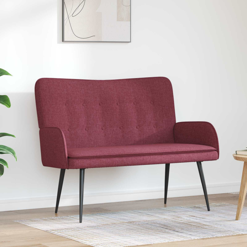 Sofa dwuosobowa czerwone wino 115 x 61 x 87 cm tkanina