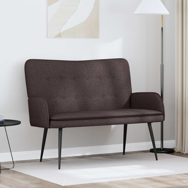 Sofa dwuosobowa Ciemny brąz 115 x 61 x 87 cm tkanina