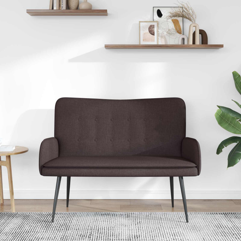 Sofa dwuosobowa Ciemny brąz 115 x 61 x 87 cm tkanina