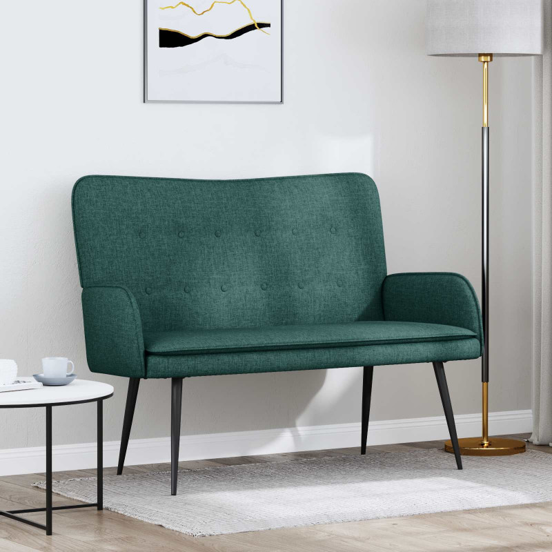 Sofa dwuosobowa Ciemna zieleń 115 x 61 x 87 cm tkanina