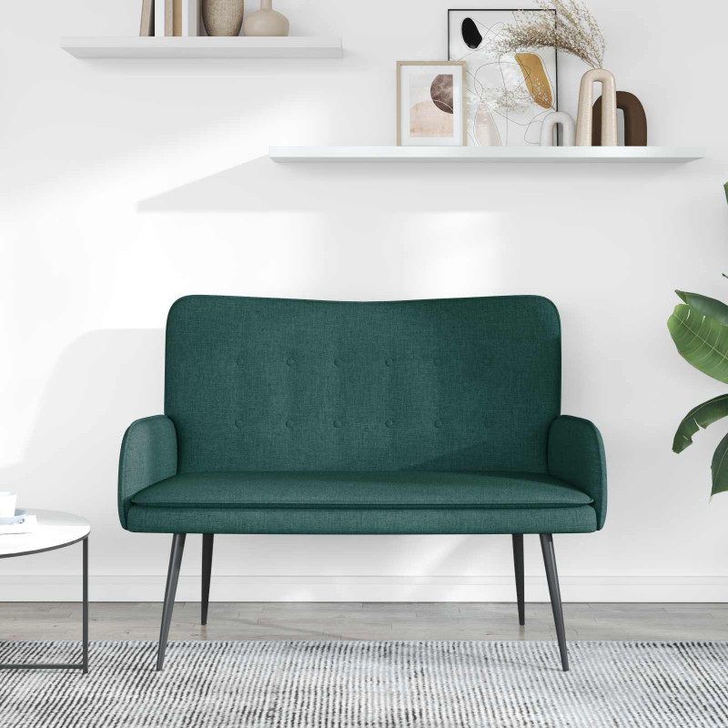 Sofa dwuosobowa Ciemna zieleń 115 x 61 x 87 cm tkanina