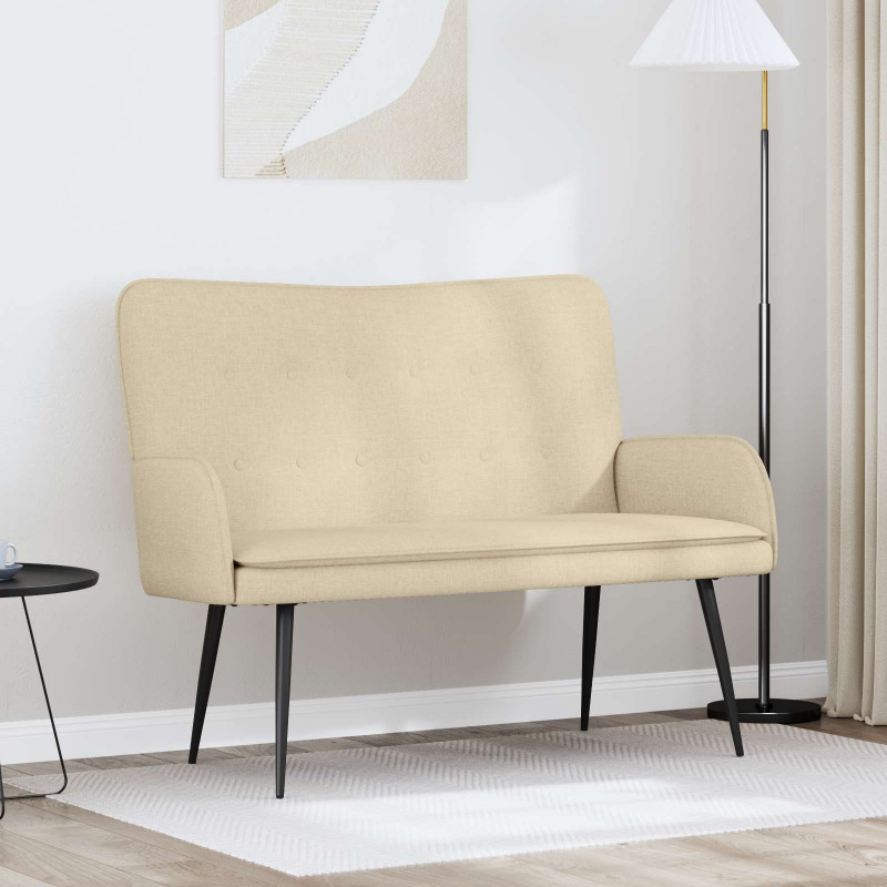 Sofa dwuosobowa Kremowy 115 x 61 x 87 cm tkanina