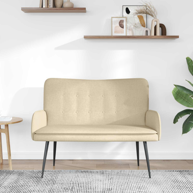 Sofa dwuosobowa Kremowy 115 x 61 x 87 cm tkanina