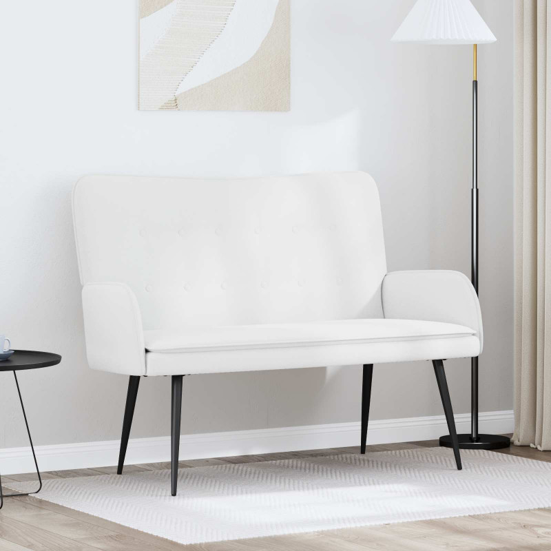 Sofa dwuosobowa Biały 115 x 61 x 87 cm tkanina