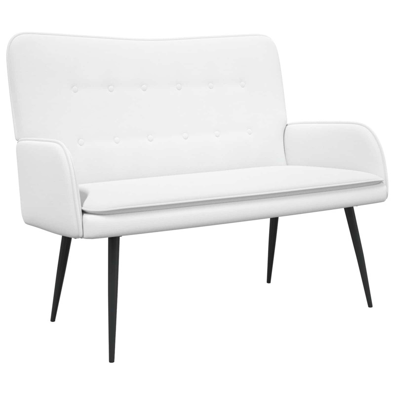 Sofa dwuosobowa Biały 115 x 61 x 87 cm tkanina