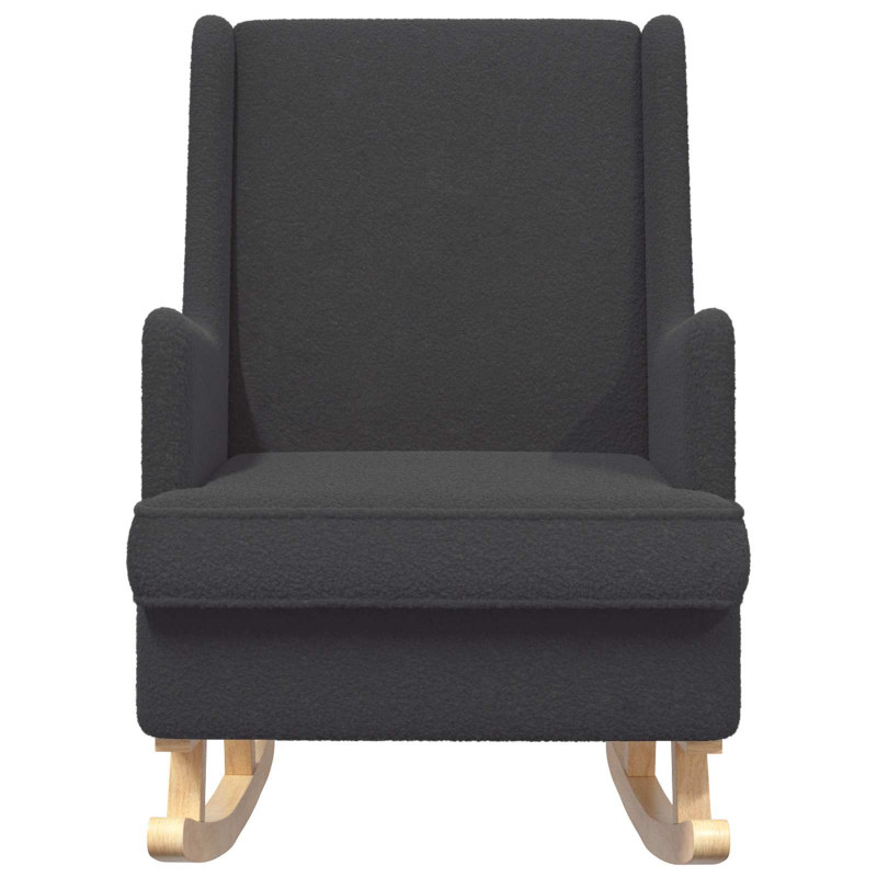 Fotel bujany Ciemnoszary 62 x 80 x 85 cm Tkanina owcza