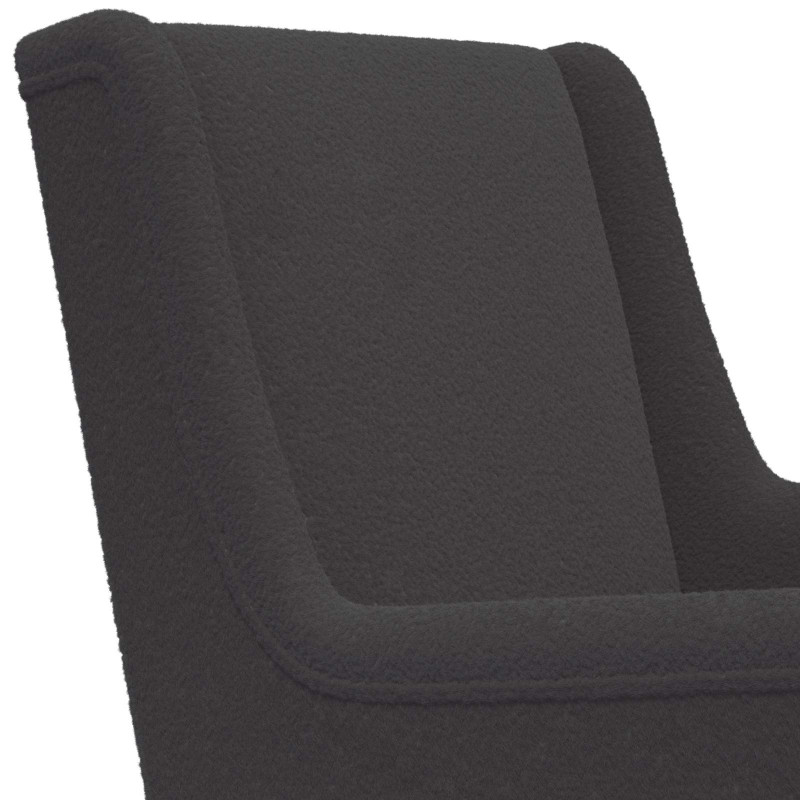 Fotel bujany Ciemnoszary 62 x 80 x 85 cm Tkanina owcza