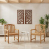 Ręcznie rzeźbione krzesło róża 2 pcs naturalny 58 x 60 x 90 cm
