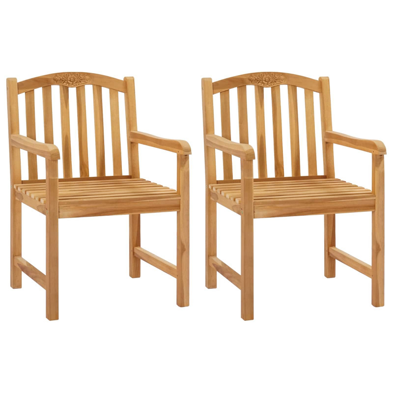 Ręcznie rzeźbione krzesło róża 2 pcs naturalny 58 x 60 x 90 cm