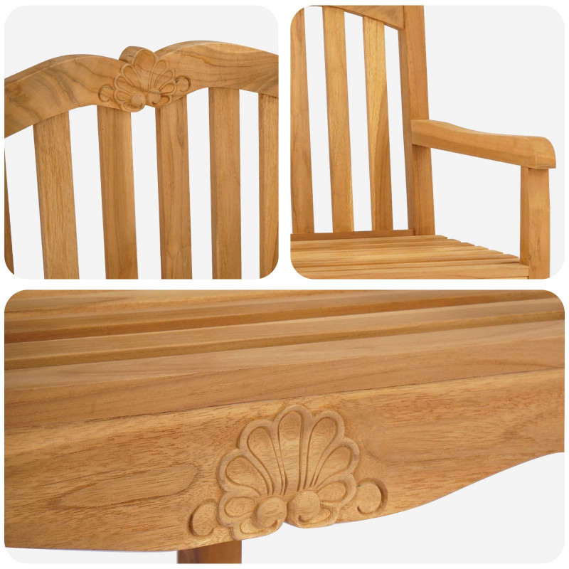Krzesło Ogrodowe 2 pcs naturalny 58 x 60 x 93 cm