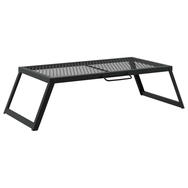 Składany Grill Campingowy Czarny 58 x 31 x 2 cm Stal stopowa