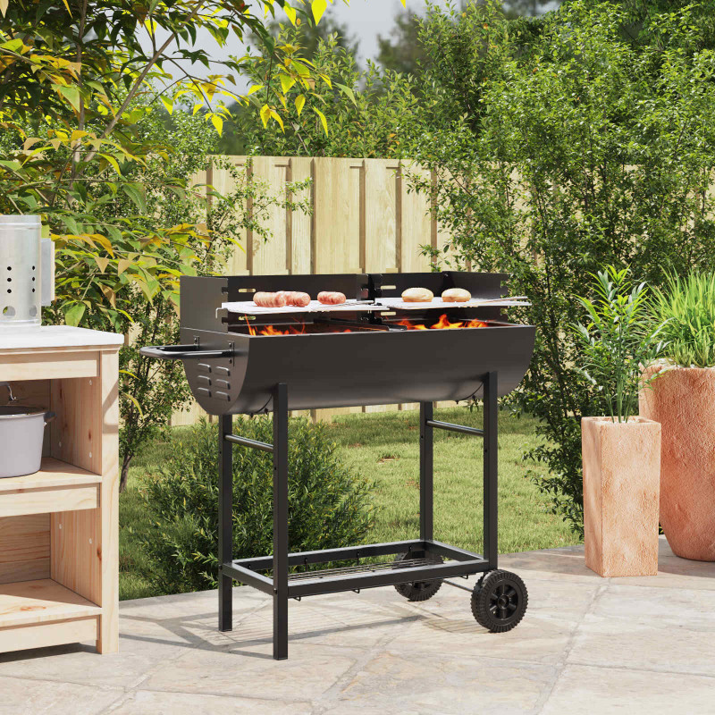 Grill węglowy 96,5 x 42,5 x 88,5 cm Czarny