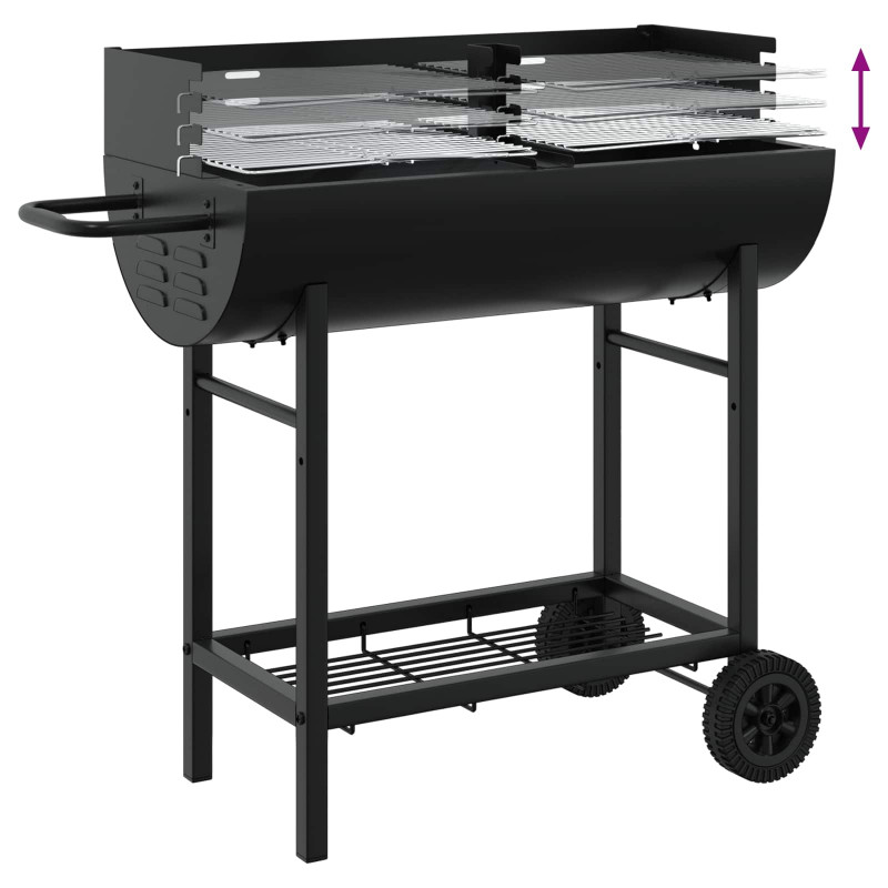 Grill węglowy 96,5 x 42,5 x 88,5 cm Czarny