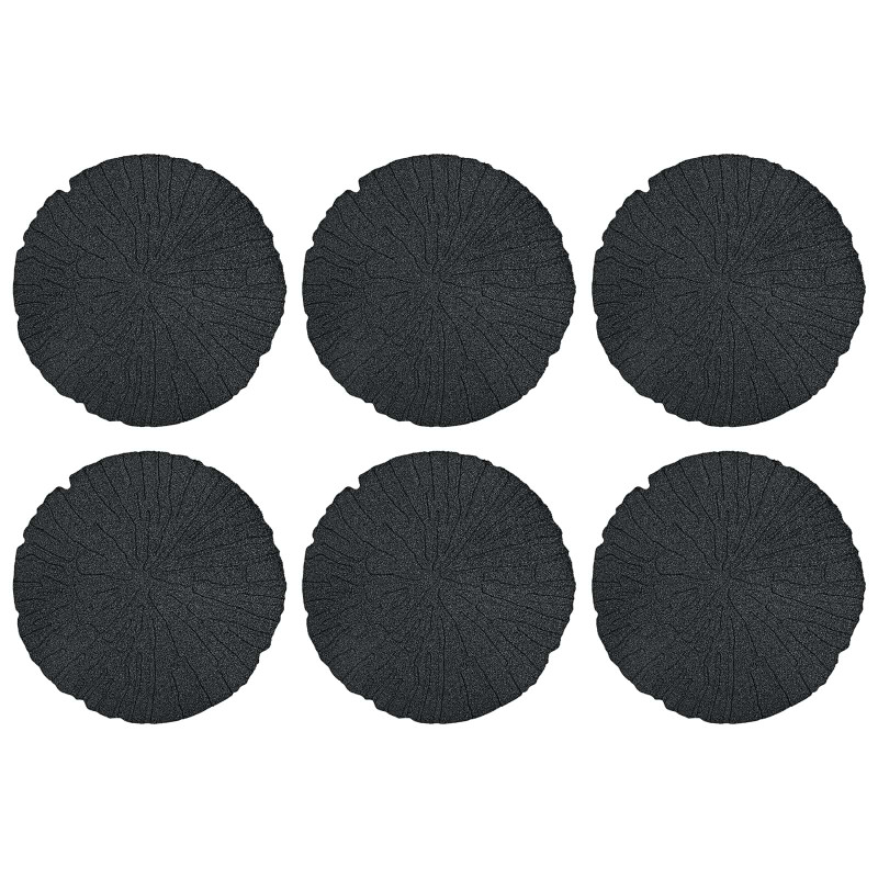 Kamień kroczący 6 pcs Czarny Ø 45 x 1,8 cm Guma