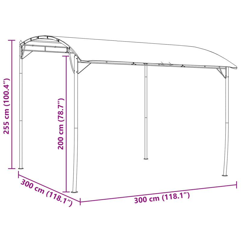 Altana 3 x 3 x 2,55 m zielony Tkanina i aluminium 180
