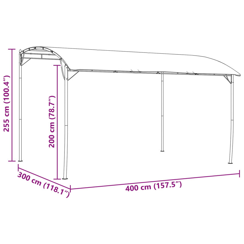 Altana 4 x 3 x 2,55 m zielony Tkanina i aluminium 180