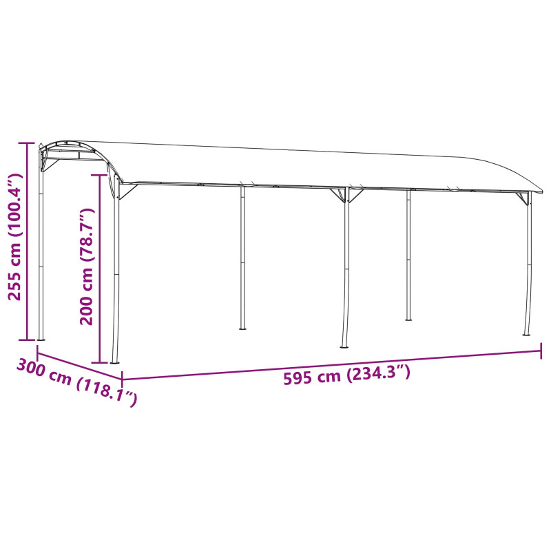 Altana 6 x 3 x 2,55 m zielony Tkanina i aluminium 180