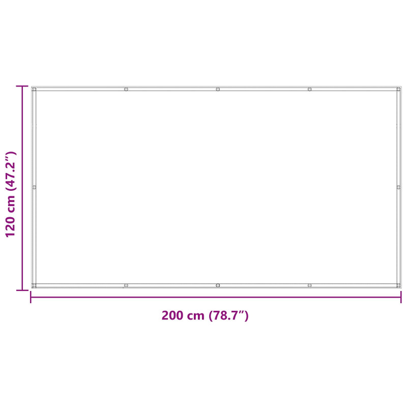 Ekran balkonowy 120 x 200 cm Aluminium Oxford powlekany PU