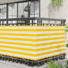 Ekran balkonowy Żółty i Biały 100 x 200 cm Materiał Oxford