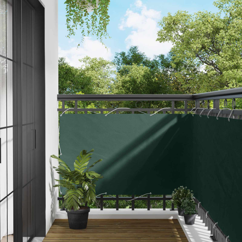 Ekran balkonowy Ciemna zieleń 100 x 800 cm Materiał Oxford