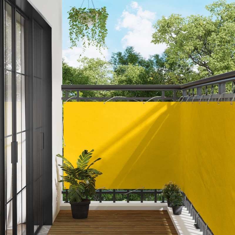 Ekran balkonowy Żółty 110 x 200 cm Materiał Oxford