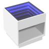 Stolik kawowy z LED Infinity, biały, 50x50x50 cm