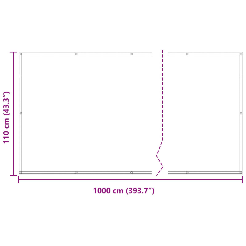 Ekran balkonowy Jasnoszary i biały. 110 x 1000 cm