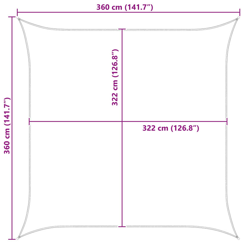 Żagiel przeciwsłoneczny Pomarańczowy i brązowy 3,6 x 3,6 m