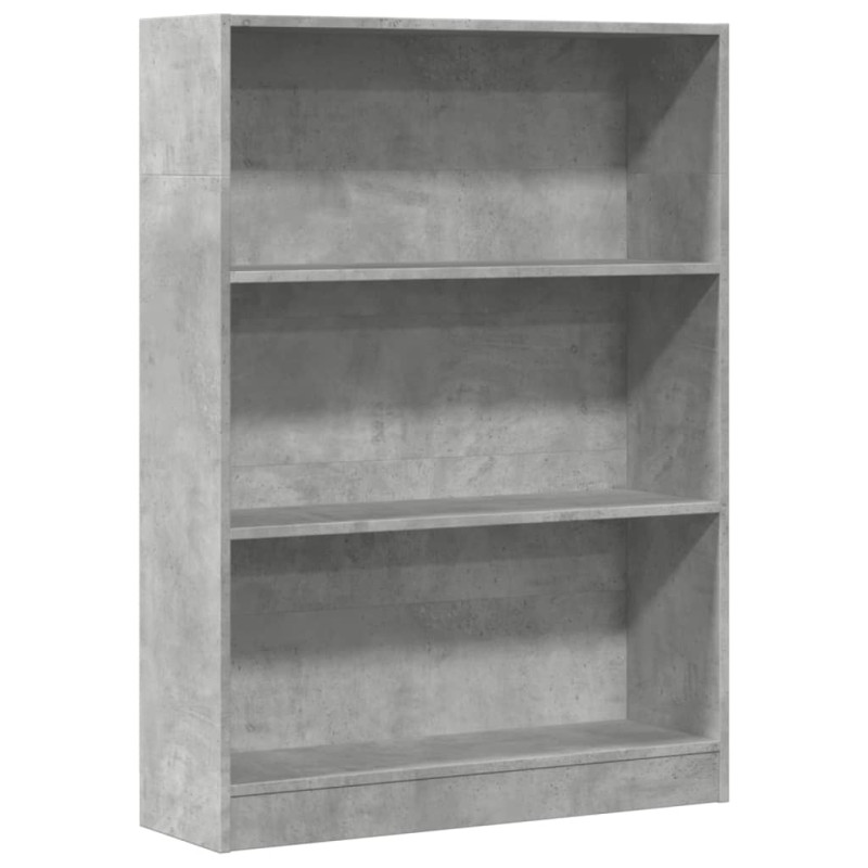 Regał, szarość betonu, 80x24x109 cm, materiał drewnopochodny