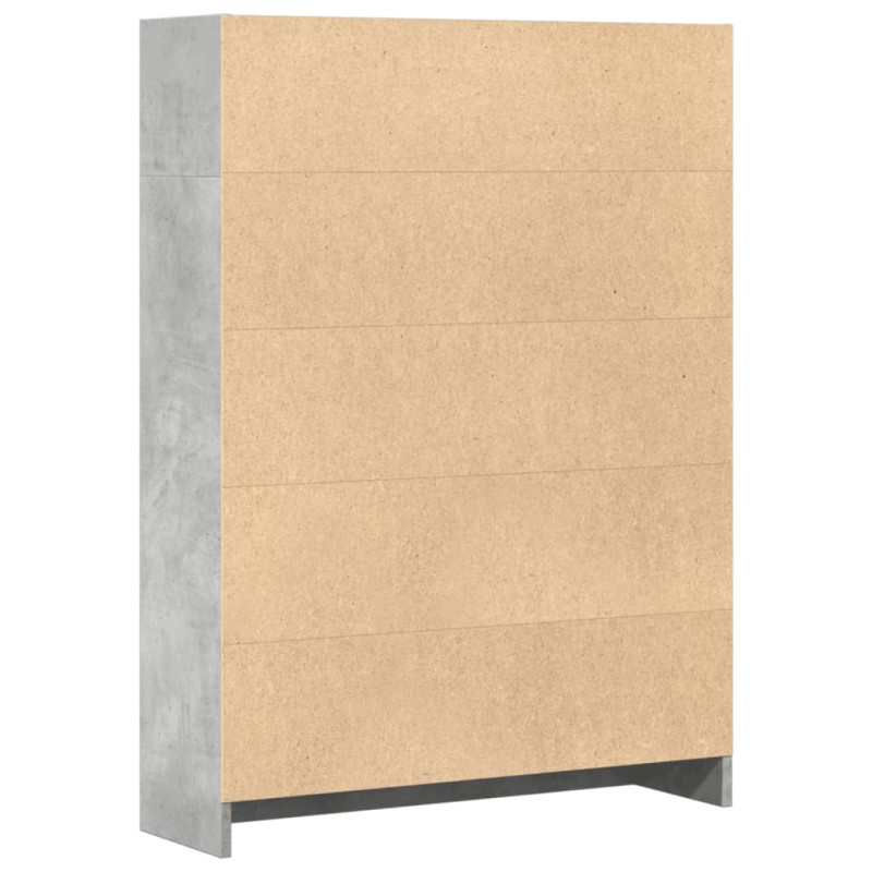 Regał, szarość betonu, 80x24x109 cm, materiał drewnopochodny