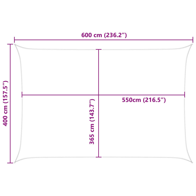 Żagiel przeciwsłoneczny Oxford pokryty PU