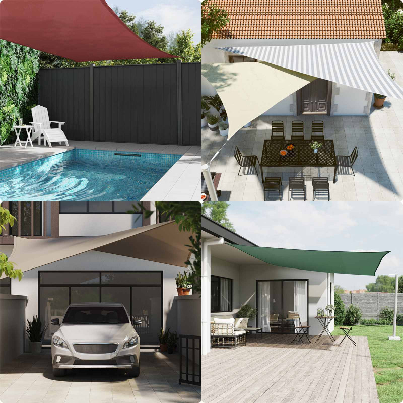 Żagiel przeciwsłoneczny Jasnoszary i biały. 4,5 x 2 m