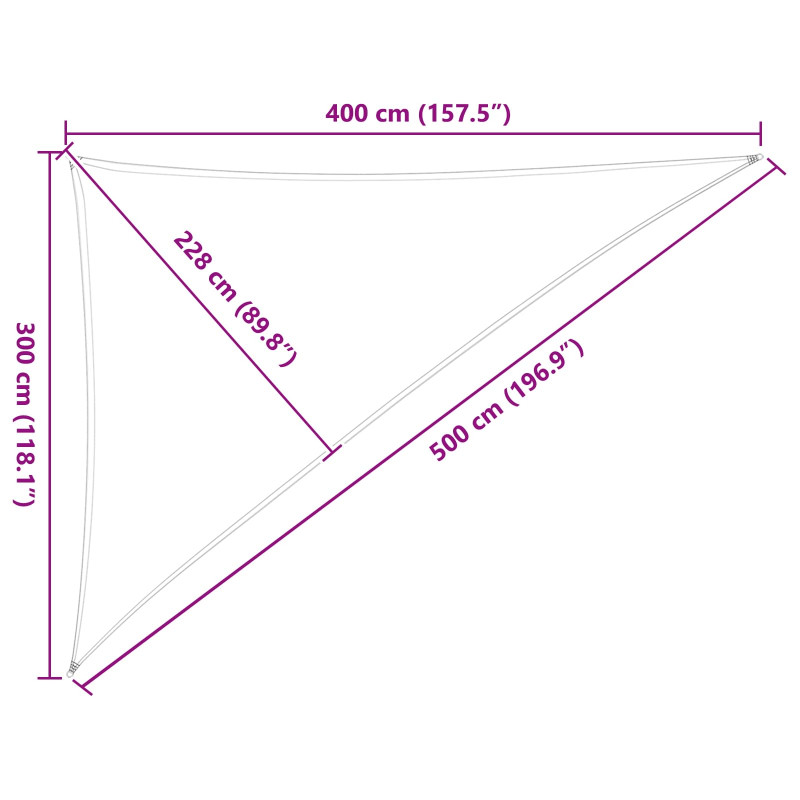 Żagiel przeciwsłoneczny Żółty i Biały 3 x 4 x 5 m