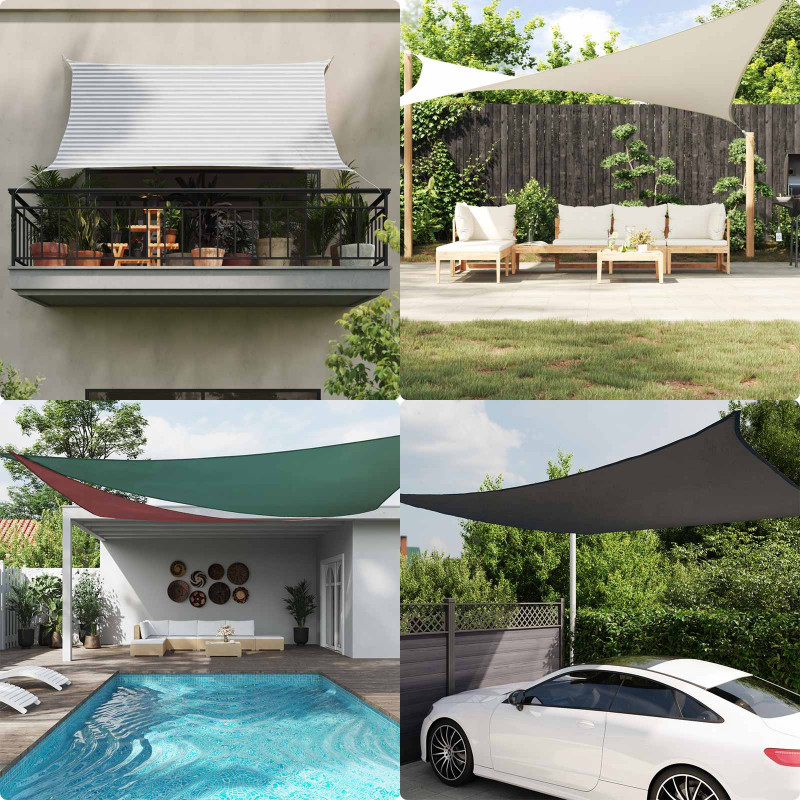 Żagiel przeciwsłoneczny Jasnoszary i biały. 2 x 2 x 2 m